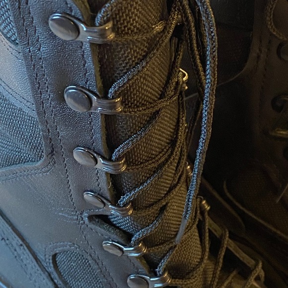 Black Vibram Sole Combat Boots Women's Size 37 Military Style Lace Up - Picture 9 of 11